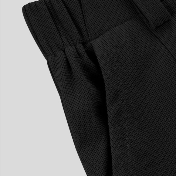 11H2.- High Waisted Plicated Side Pocket Wide Leg Waffle Work Pants Size M (P) - Picture 5 of 6